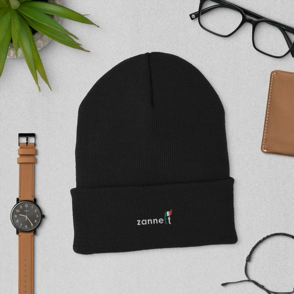 BLACK CUFFED BEANIE - Zanneft